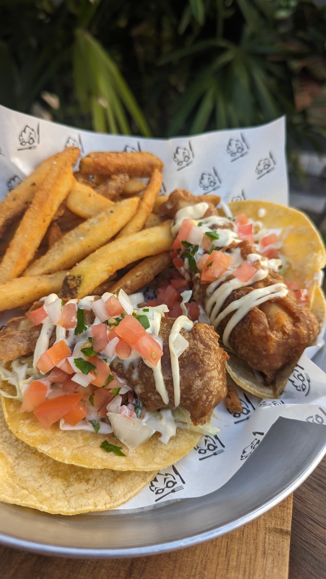 Beer Lab — The HALL at Pearlridge — fish tacos fries plate