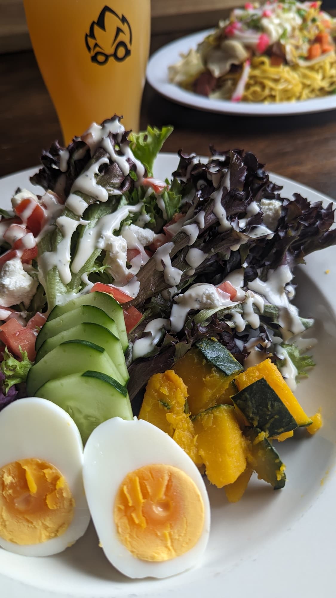 Beer Lab — The HALL at Pearlridge — salad plate beer glass