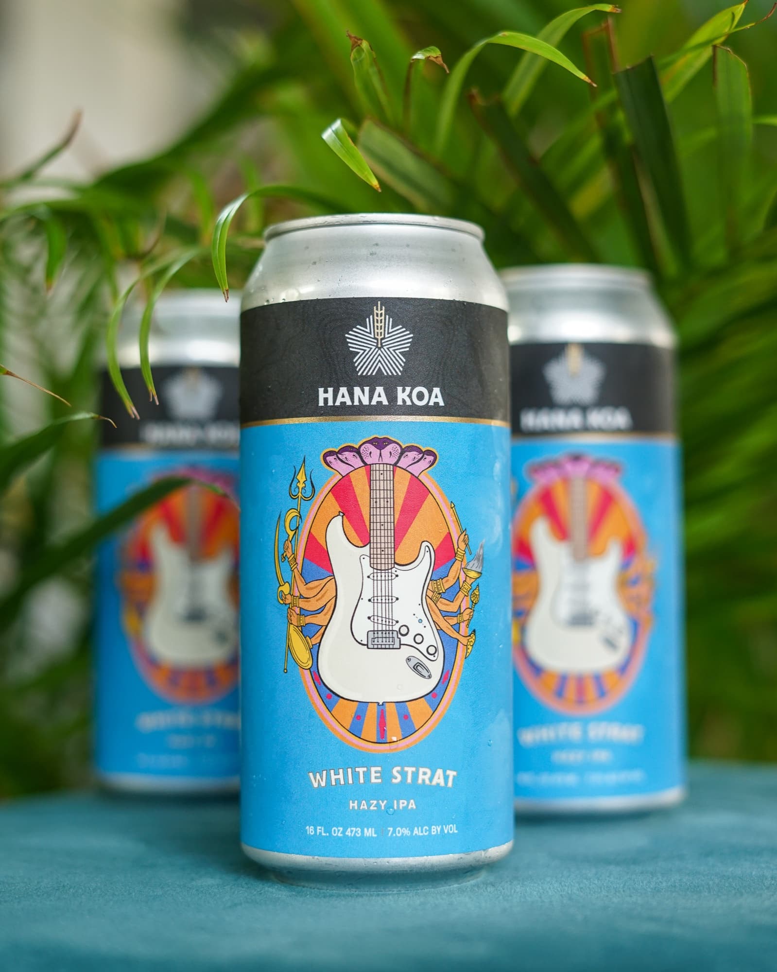 Hana Koa Brewing Co. — white strat hazy ipa cans 3