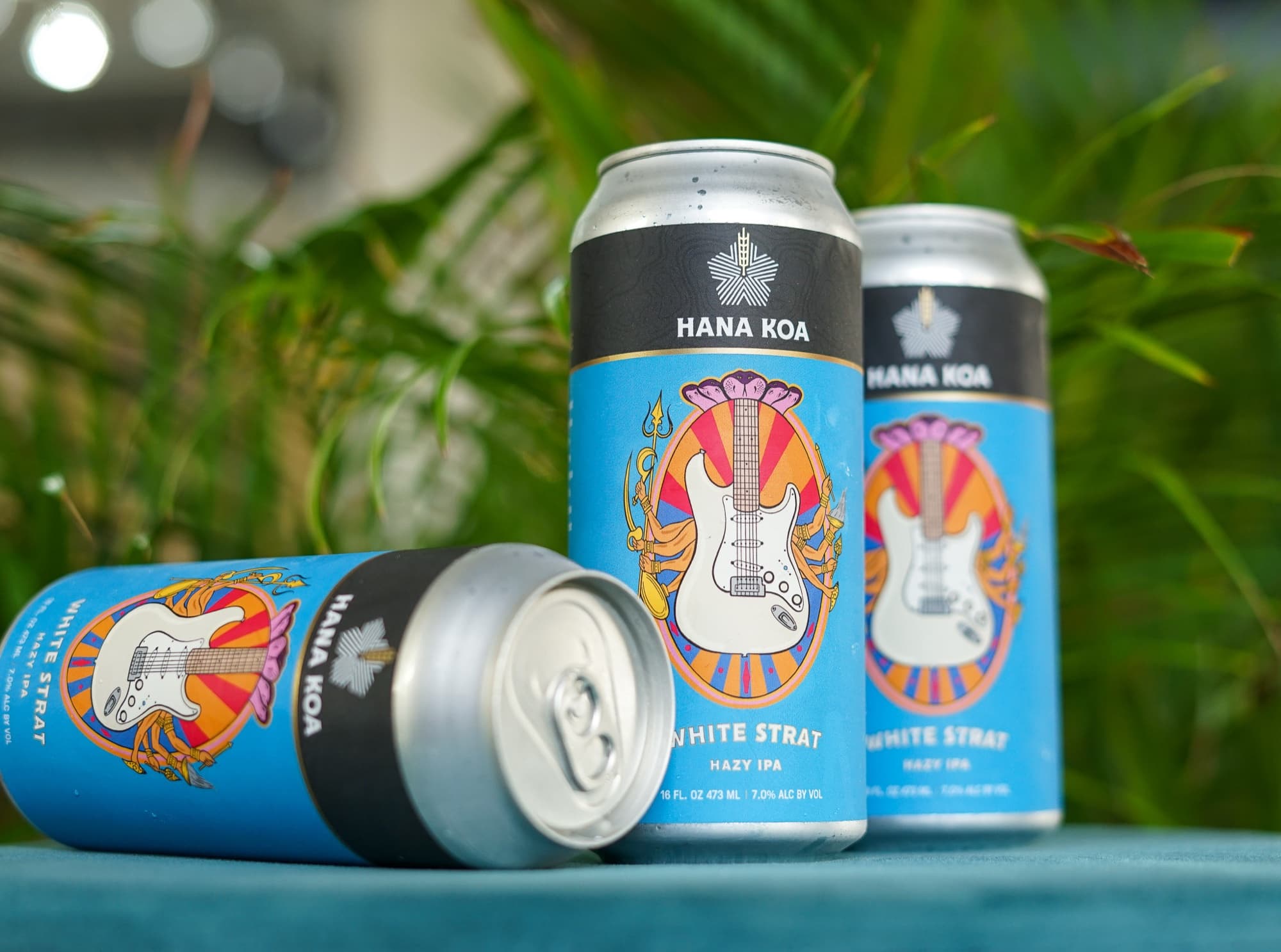 Hana Koa Brewing Co. — white strat hazy ipa cans