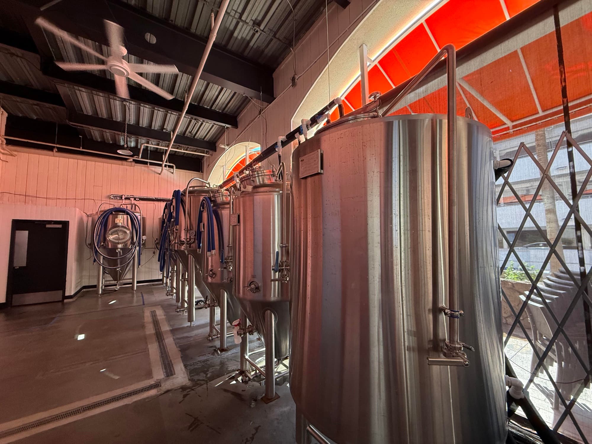 Lē'ahi Brewing Company — fermenter tanks brewhouse interior