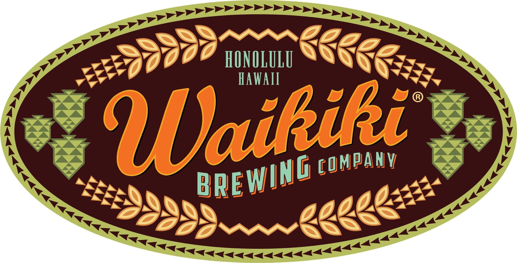 Waikiki Brewing Company — oval brewery logo badge