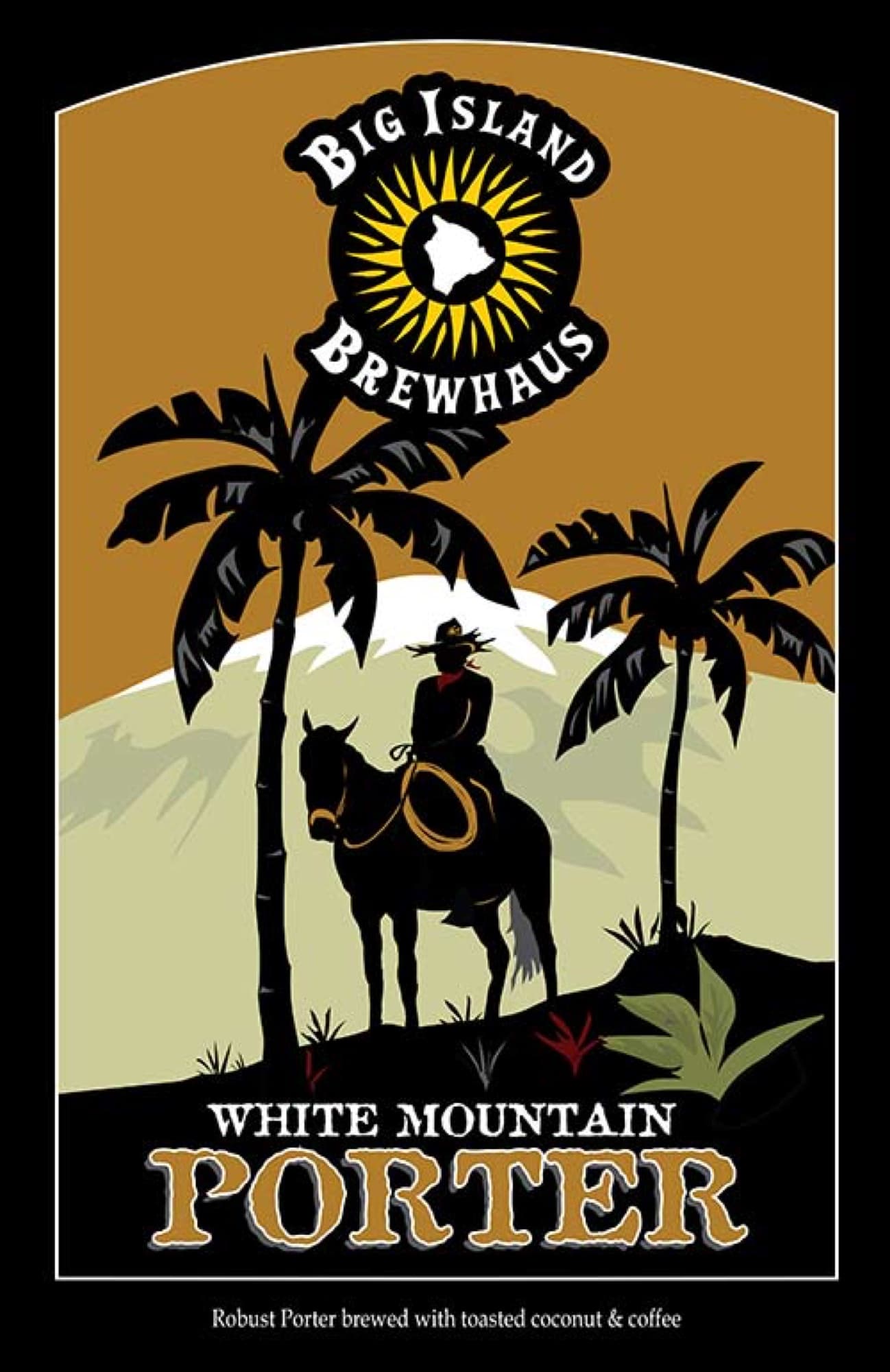 Big Island Brewhaus — white mountain porter label