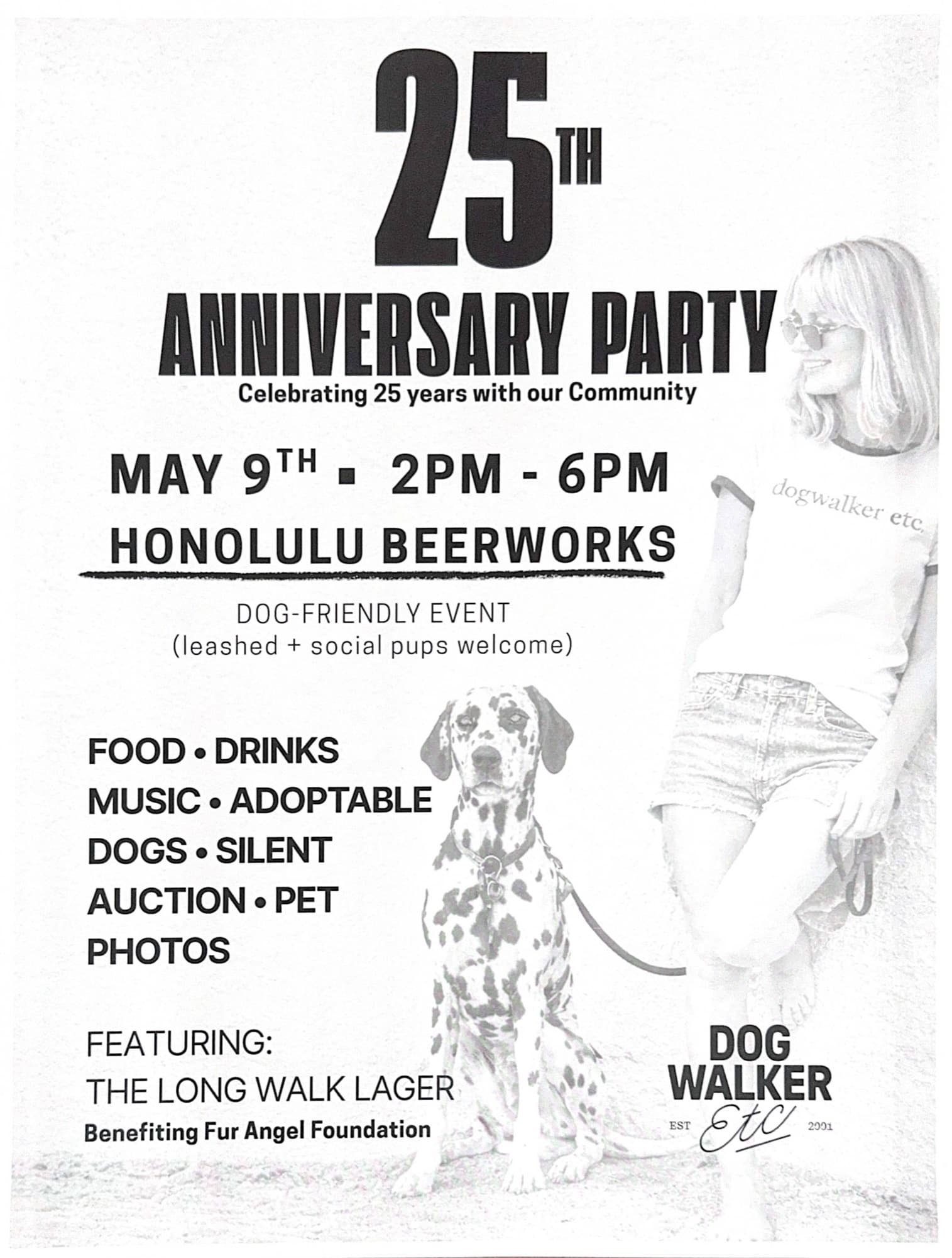 Honolulu Beerworks — anniversary party dog event flyer