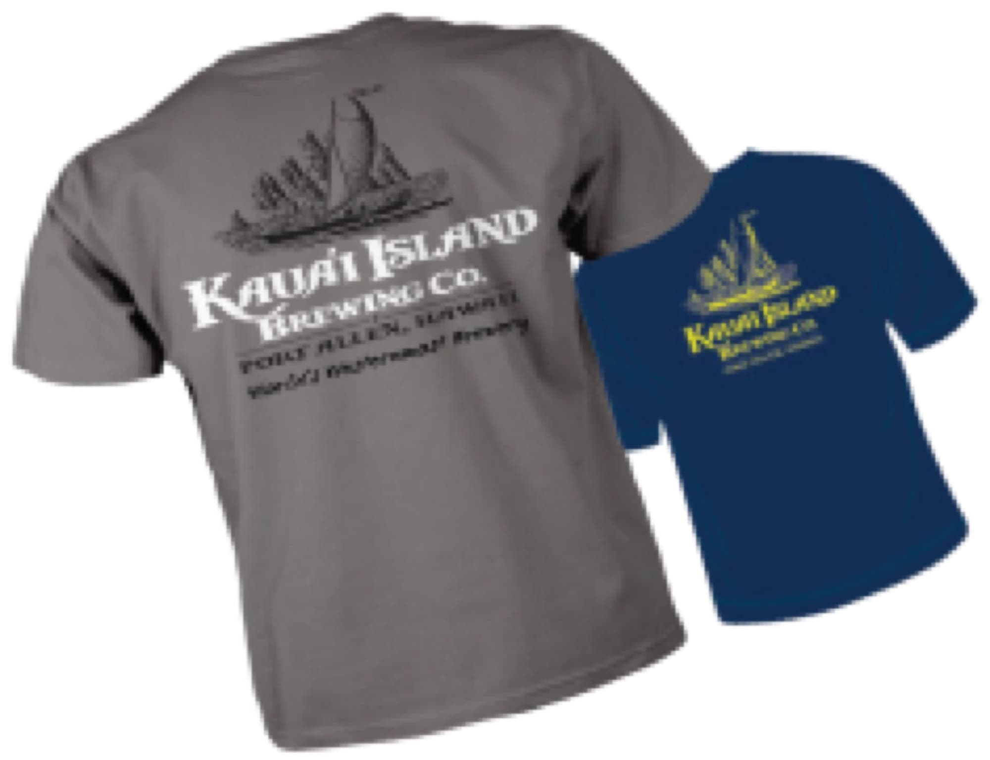 Kauai Island Brewing Company — logo t shirts gray navy