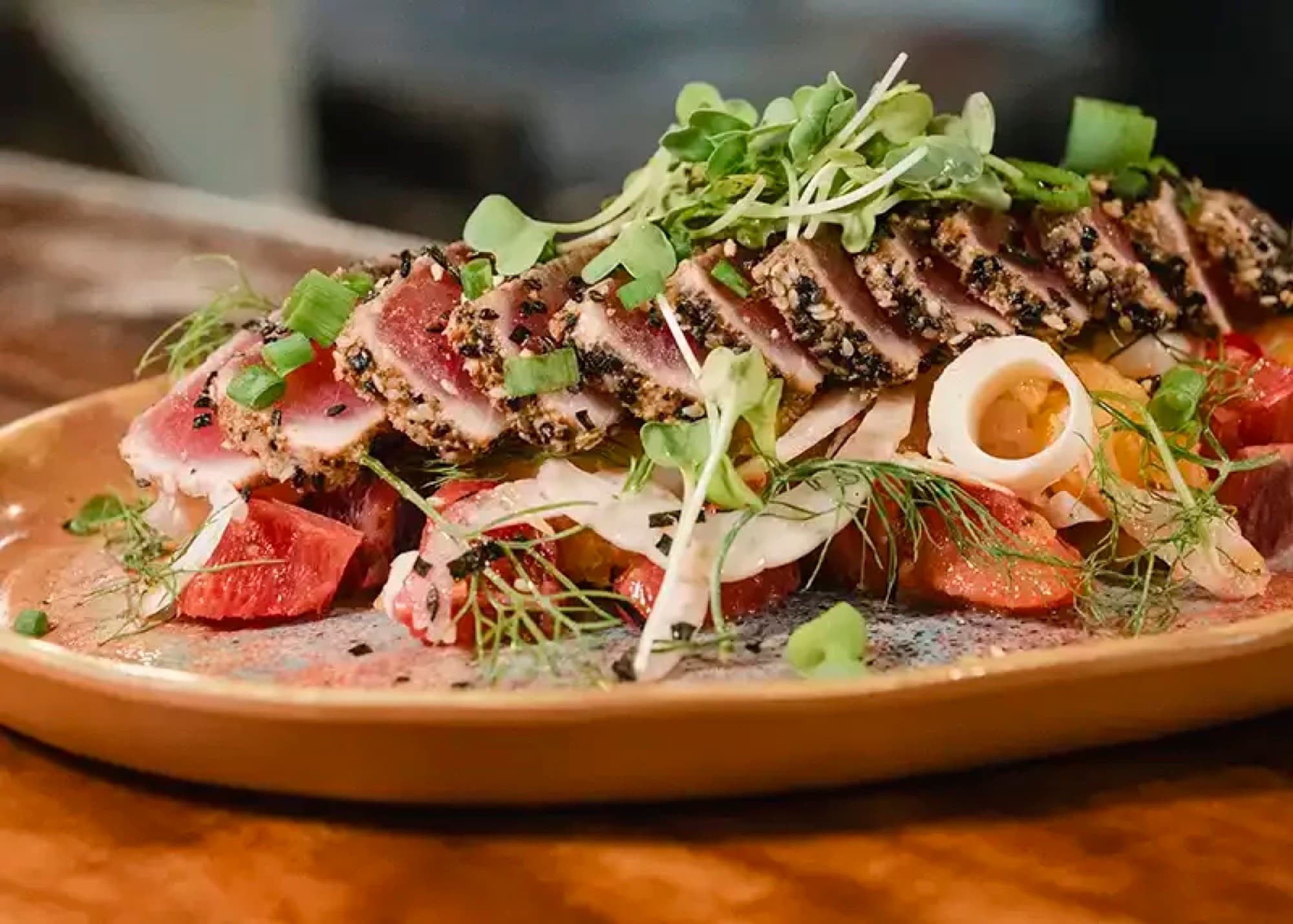 Kona Brewing Hawaiʻi Kai Pub — seared ahi tuna plate