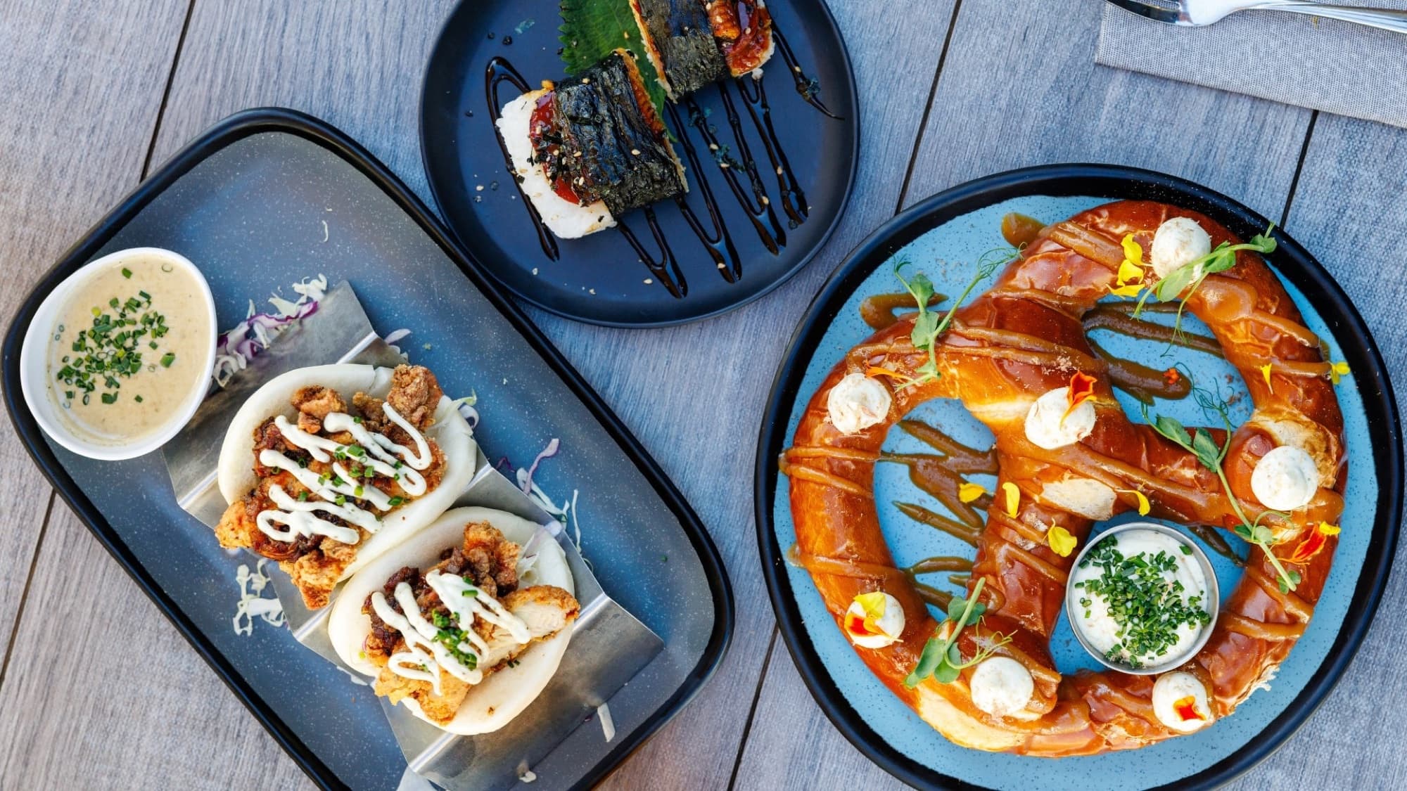 LBC Wailea Craft Kitchen — bao buns flatbread plates