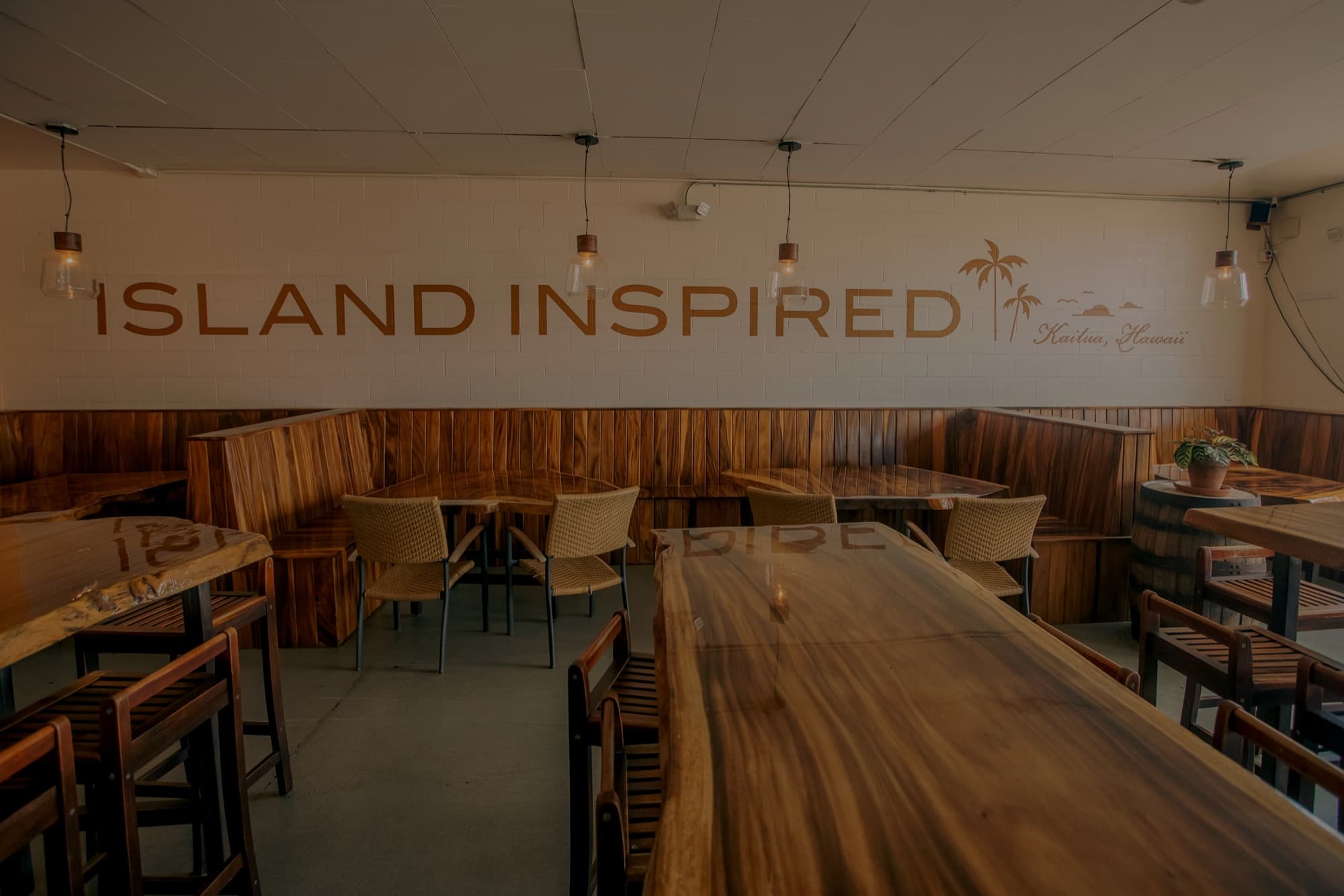 Lanikai Brewing — Volcano — island inspired wall wood tables